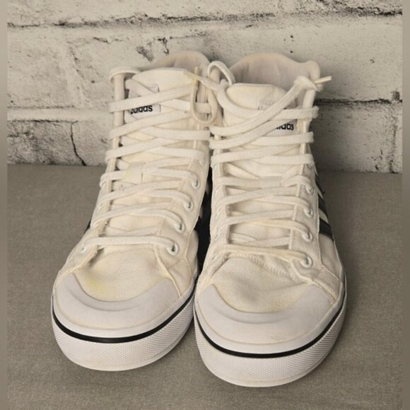 Adidas Women's Bravada 2.0 Mid White and Black High-Top Sneakers - Picture 3 of 11